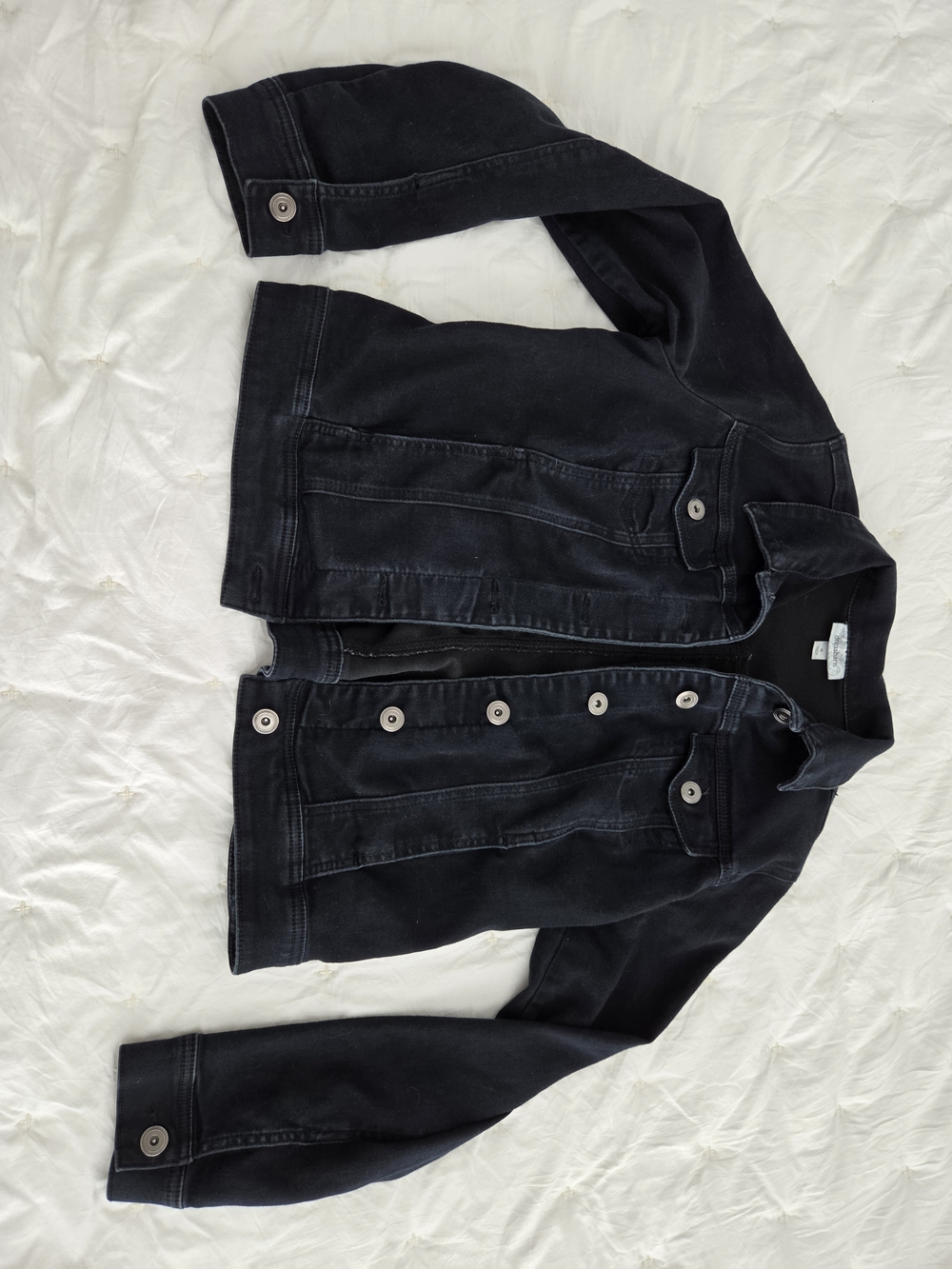 dressbarn Black Denim Button-Front Jean Jacket
